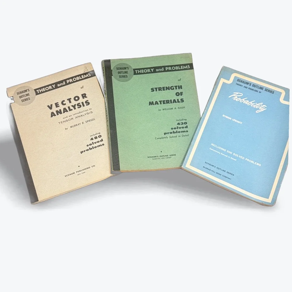 Vintage Schaums Outline‎ Theory Books Lot Problems Probability Strength Vector